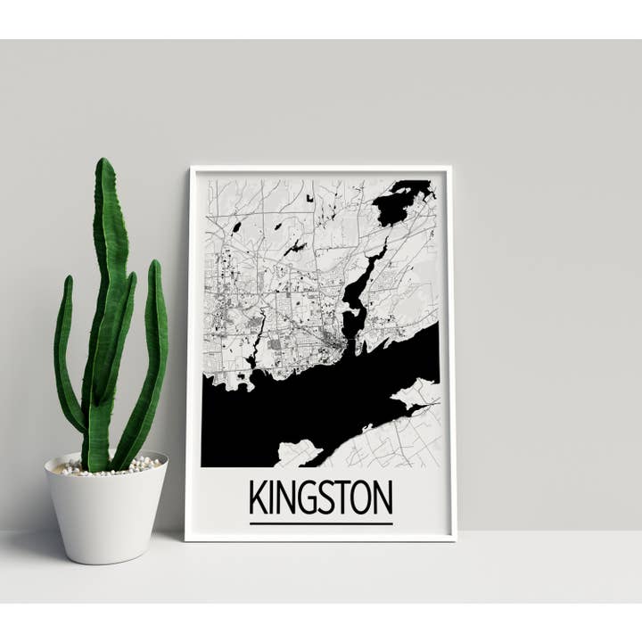 11" x 14" Kingston kaartafdruk - Art deco-stijl voor wholesale door ILIKEMAPS