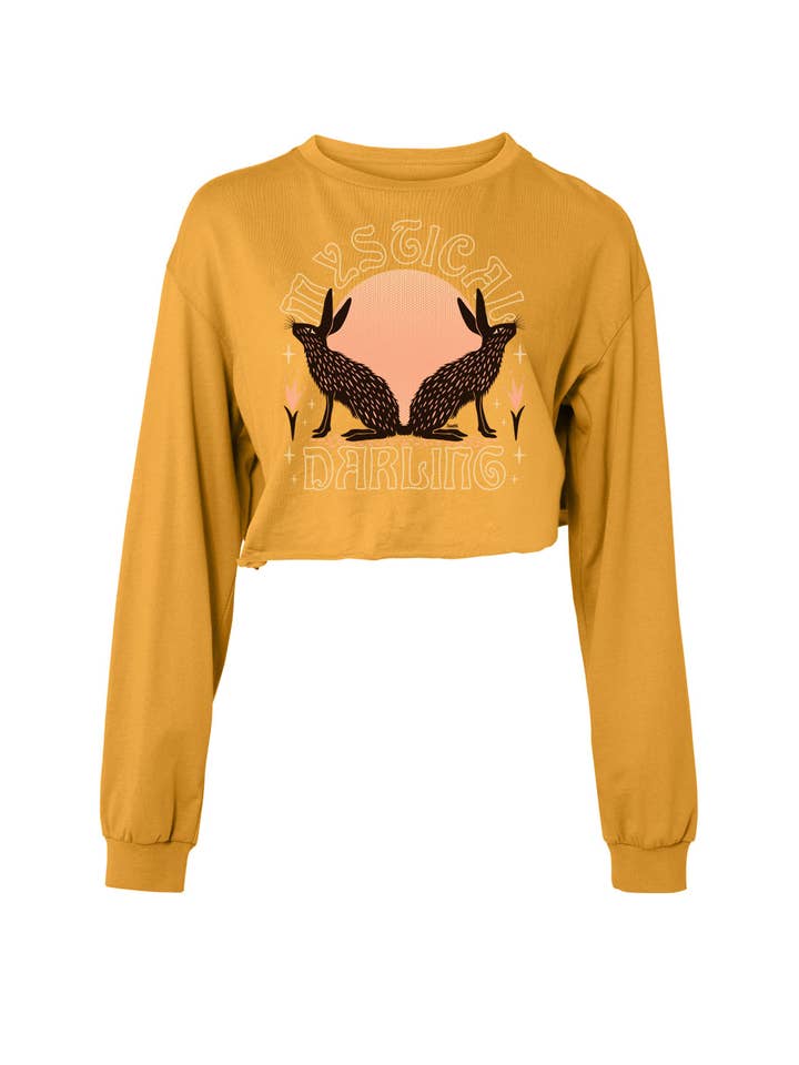 kaeraz - Wholesale Screen Printed T-Shirt - Women's - Mystical Darling Long Sleeve Crop Top