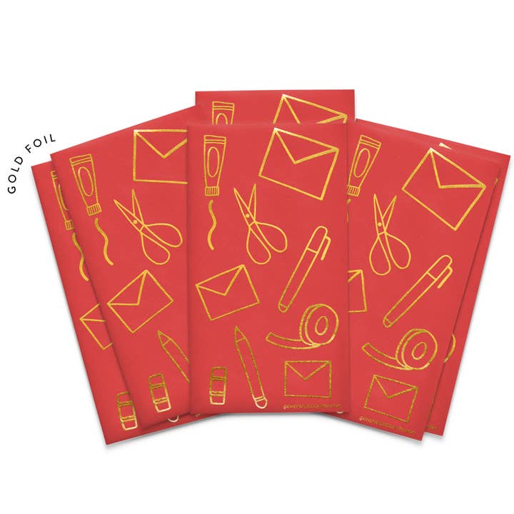 Stationery Doodles Red Packet Envelopes - Set of 6 for wholesale by The Paper + Craft Pantry