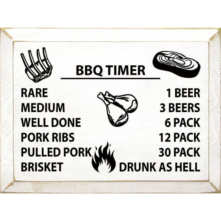 BBQ TIMER: seltenes/1 Bier, mittel/3 Biere, gut gemacht/6er-Pack... für den Großhandel von SAWDUST CITY