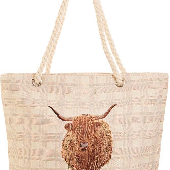 Högländsk ko - Strandväska för wholesale av Signare Tapestry