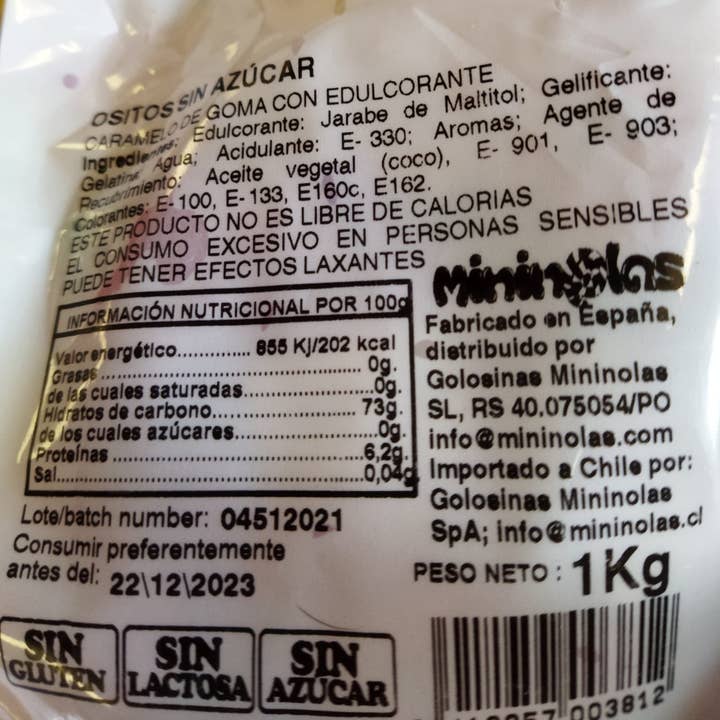 Minimelis - Wholesale Gummy - Bears 1kg without sugar, and without allergens1