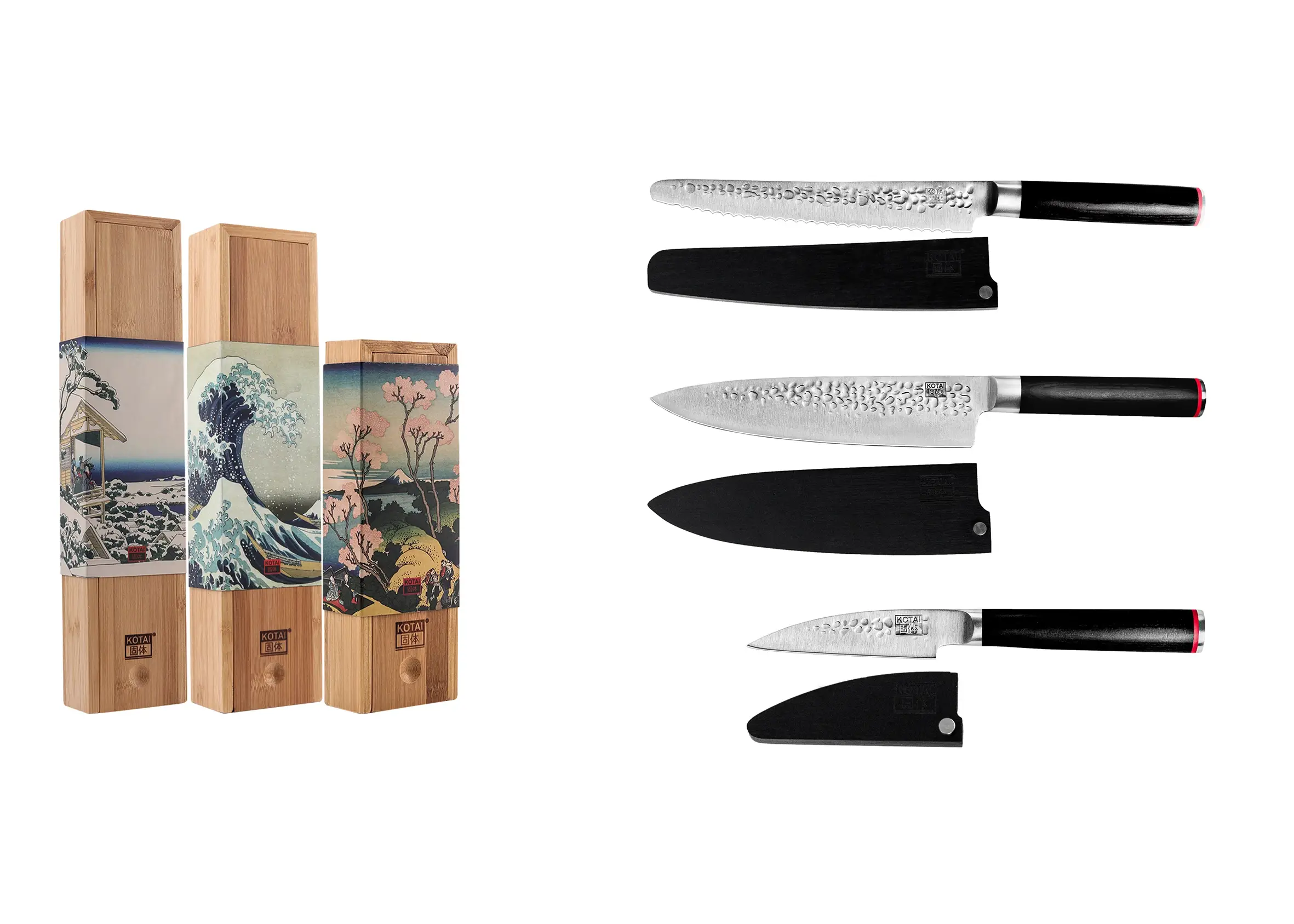 KOTAI - Vendita all'ingrosso Set di coltelli - Set Essenziale di 3 Coltelli - Collezione Pakka1