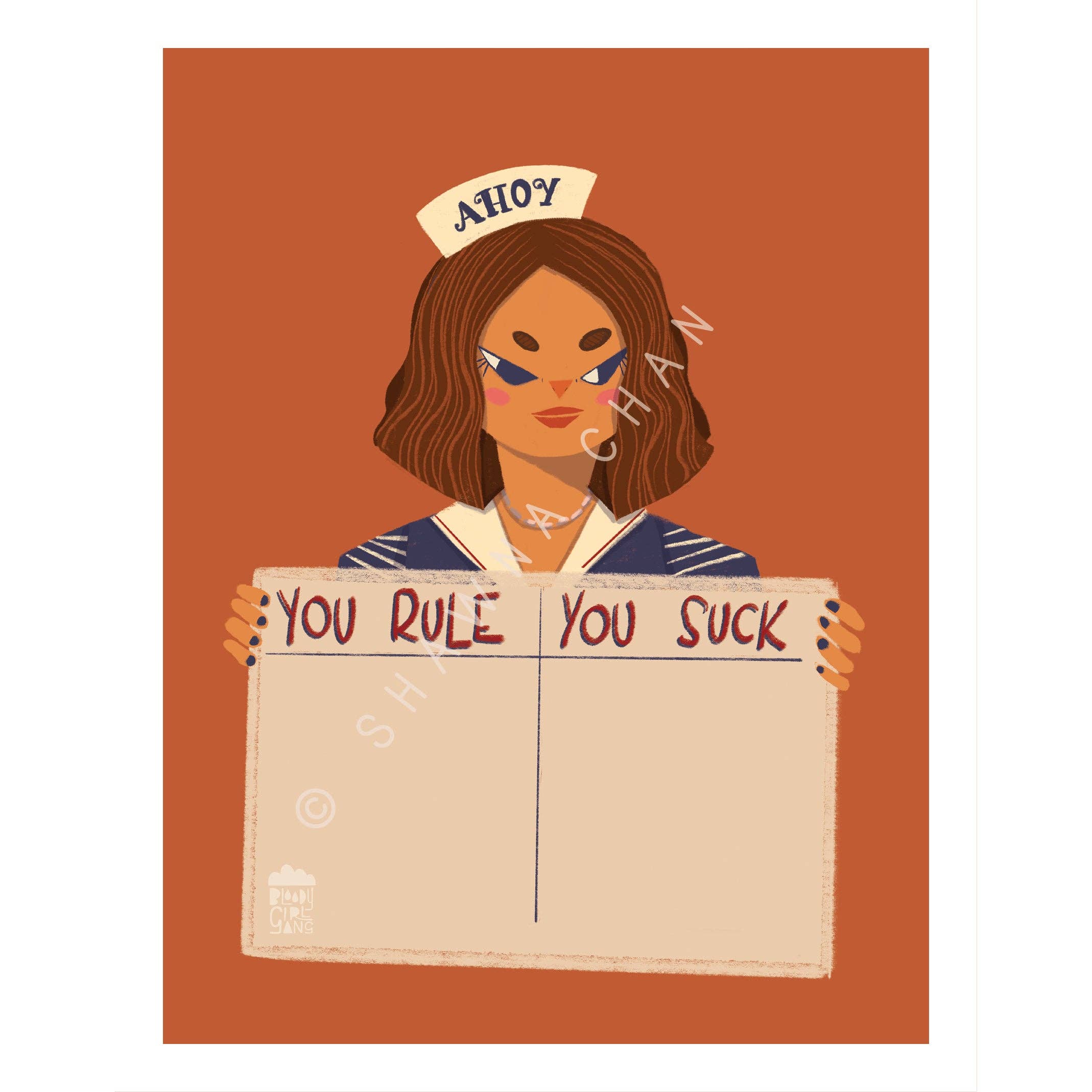 SHAWNA CHAN - Wholesale  - Stranger Things - You Rule You Suck Art Print0