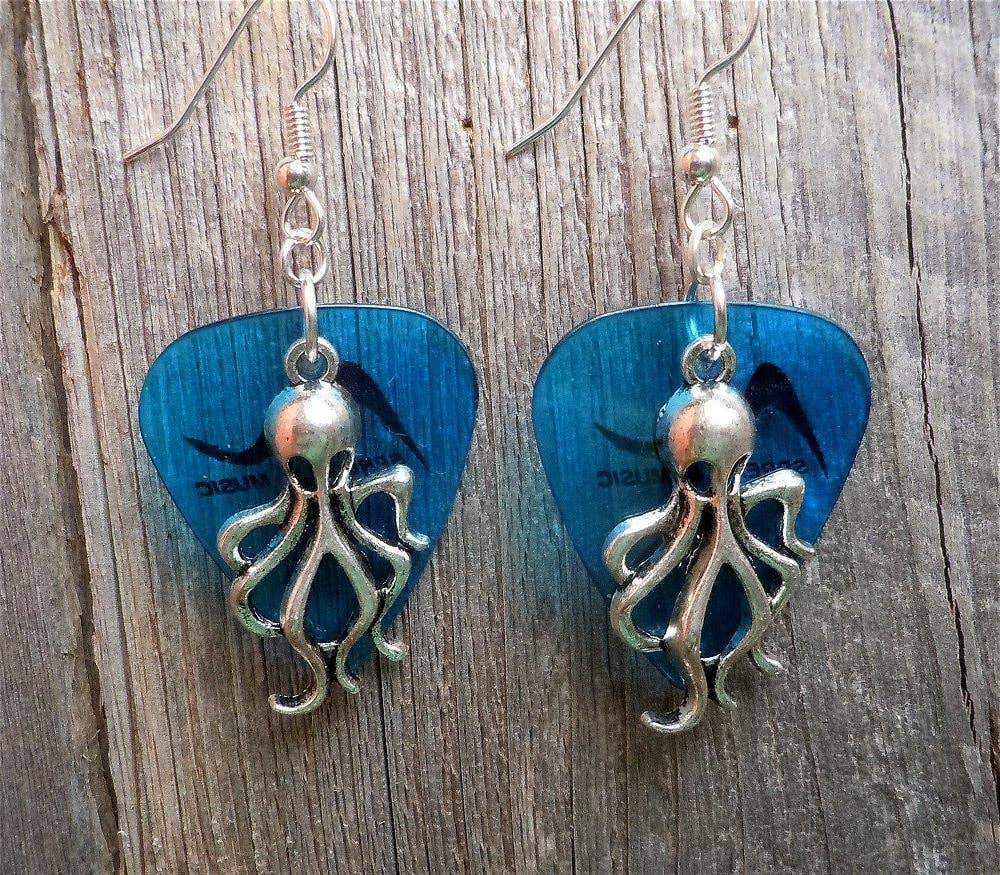 Simply Raevyn - Wholesale Dangle Earrings - Octopus Charm Guitar Pick Earrings32