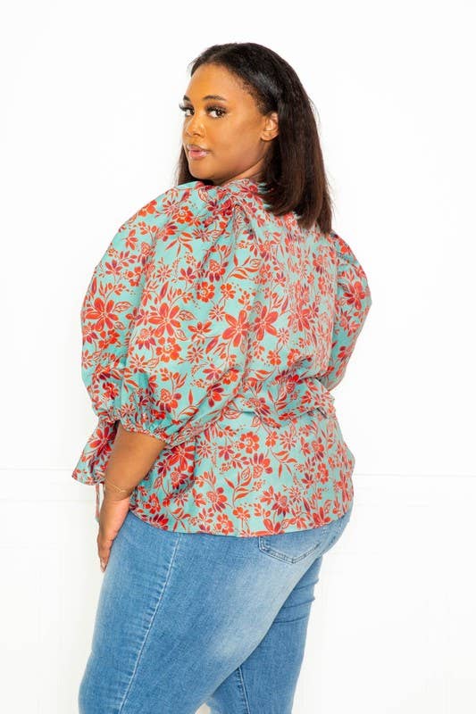 MULTI VOLUMINOUS TOP WITH WAIST TIE for wholesale on Faire1