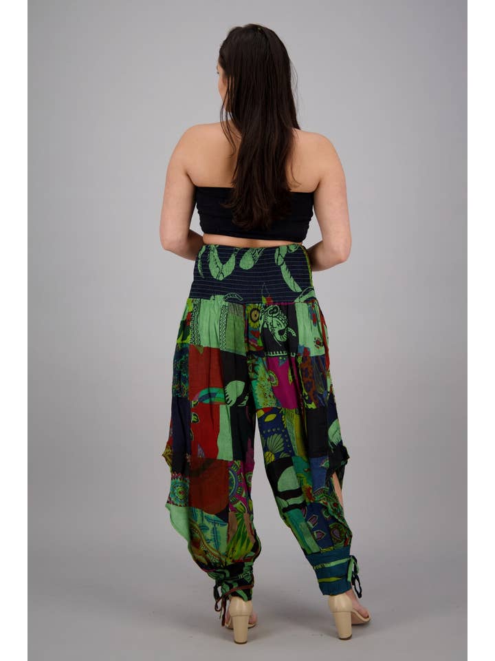 Assorted Colors Patchwork Harem Pants PAT-3291 for wholesale on Faire