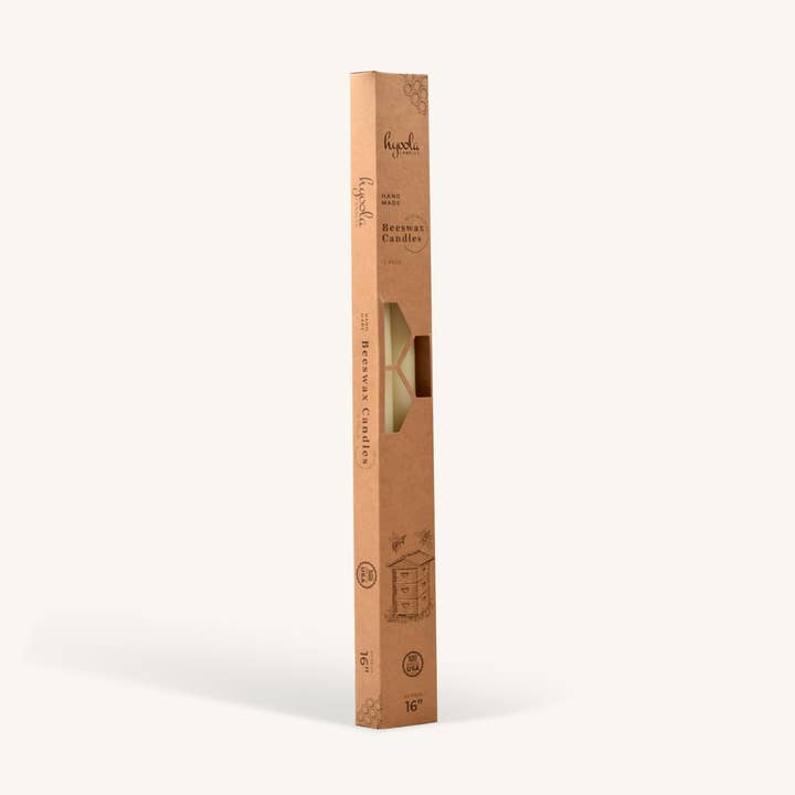 Candele bianche in cera d'api, 40,6 cm, confezione da 4 per la vendita all'ingrosso da parte di Hyoola Candles