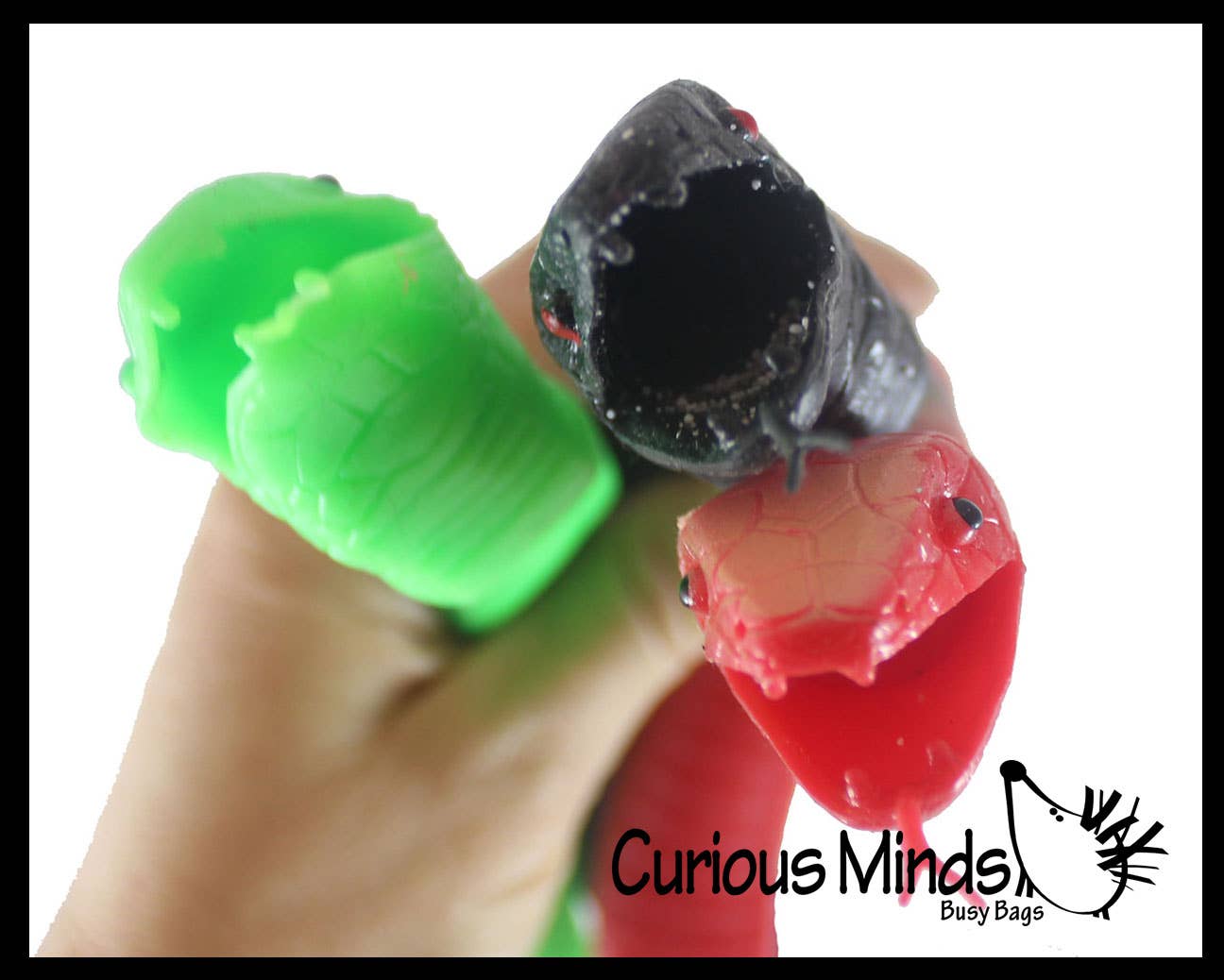 Curious Minds Toys - Wholesale Fidget Toy - Kids - 1- 15.5" Stretchy Snakes  Crushed Bead Filled- Reptile3