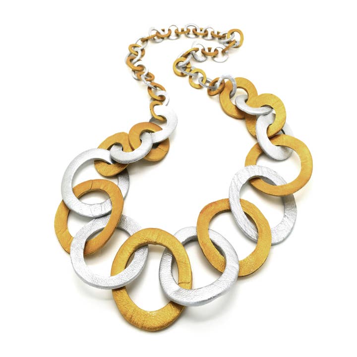 Nusantara Inc. - Wholesale Link & Chain Necklace - STUDIO 54 Leather Circle Necklace-974167