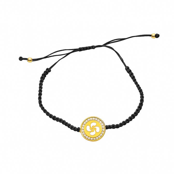 Pulsera Macramé Lauburu Calado Chapado en Oro de 18k y Oz para venta al por mayor de TALISMAN JEWELLERY (D&Fidanverdi, S.L.)