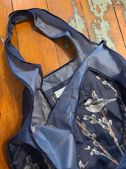 Kasey Melissa Art - Wholesale Tote Bag - Women's - Chickadee and Pussywillows | Packable Tote Bag4