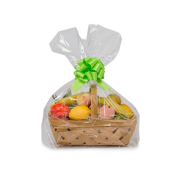 Clear Poly Basket Wrap Bags for wholesale on Faire