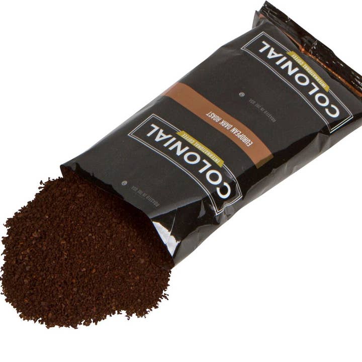 Bom Dia Brands - Wholesale Ground Coffee - Ground Coffee Packs, Dark Roast, 2.5 oz Bags, Bulk Coffee