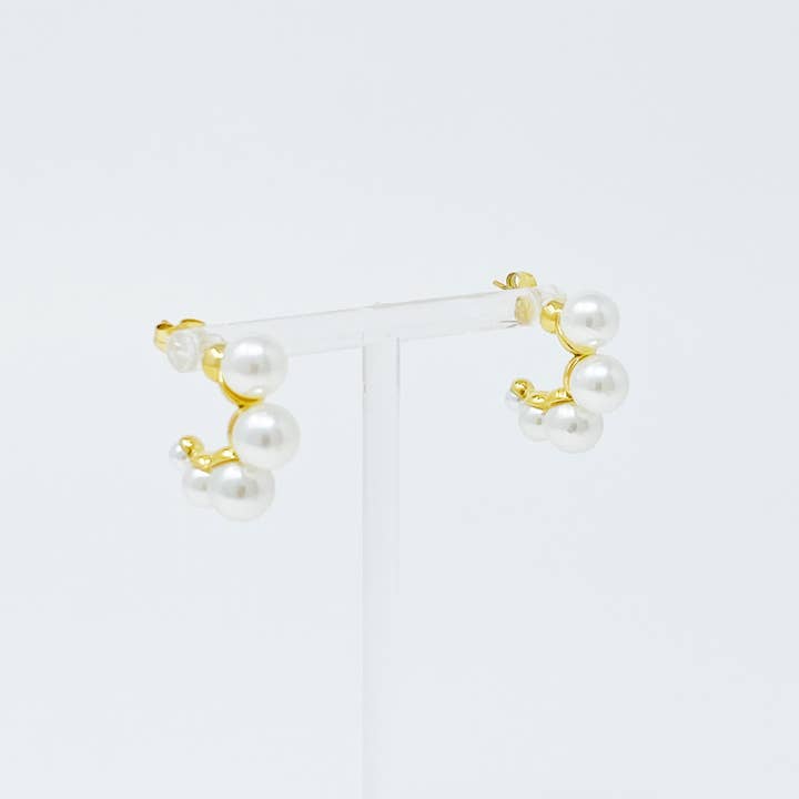 Ellison+Young - Wholesale Hoop Earrings - Andante Pearl Hoop Earrings
