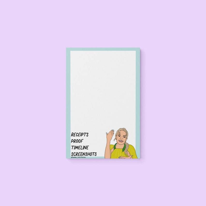 MangoIllustrated - Wholesale Notepad - Receipts proof timeline screenshots notepad