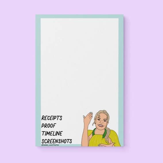 Receipts proof timeline screenshots notepad for wholesale by MangoIllustrated