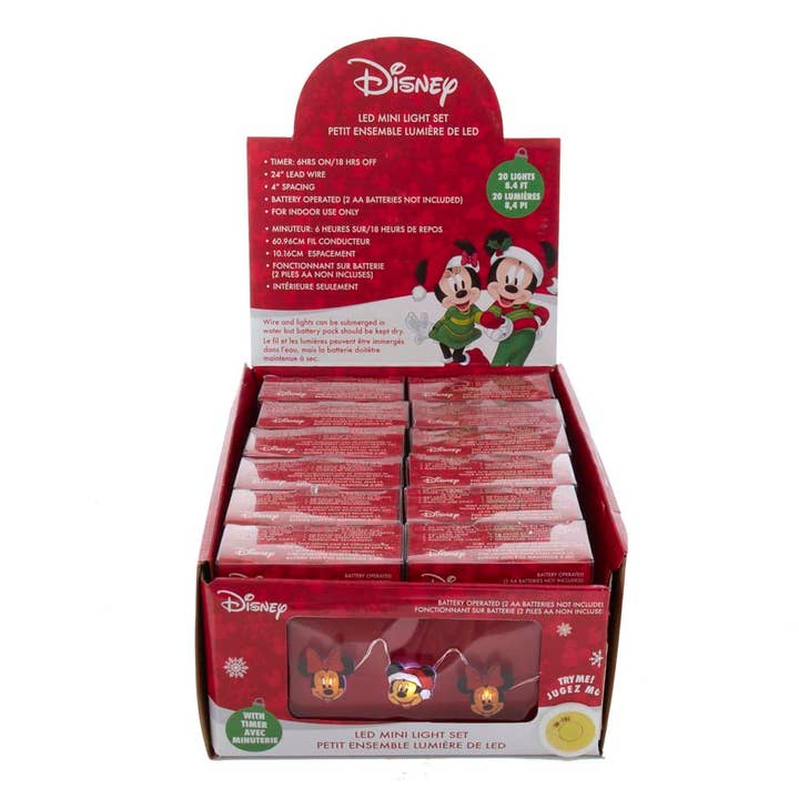 B/O 20L MICKY+MINIE LED FAIRY LITES for wholesale by Kurt S. Adler, Inc.