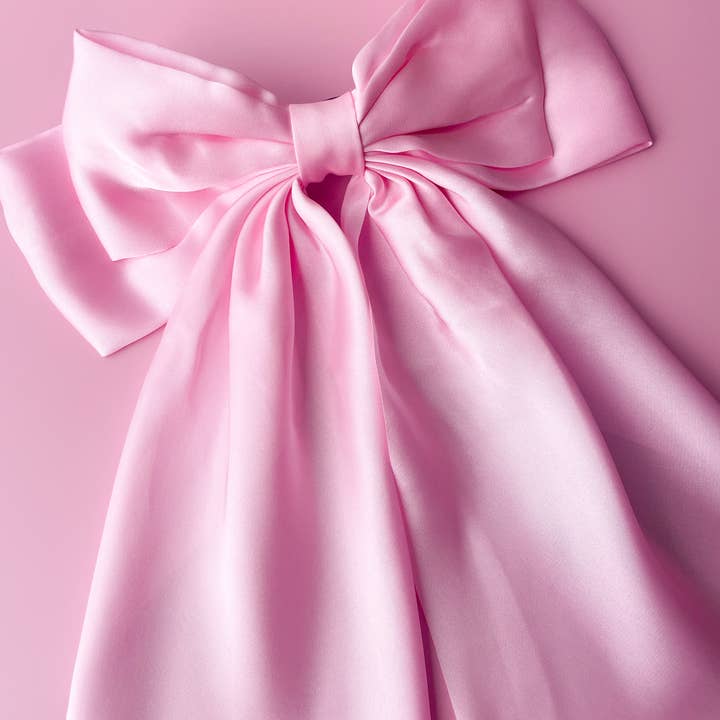 Rock Paper Scissors - Wholesale Hair Bow - Women's - Silky Oversized Ribbon Hair Bow Barrette