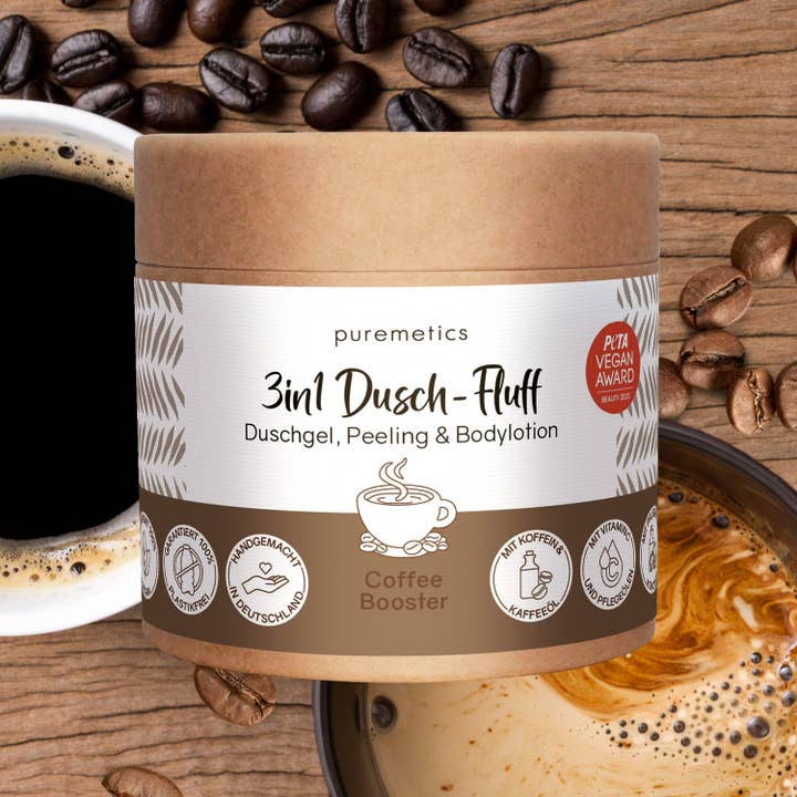 3in1 Shower Fluff 'Coffee Booster' for wholesale by puremetics GmbH