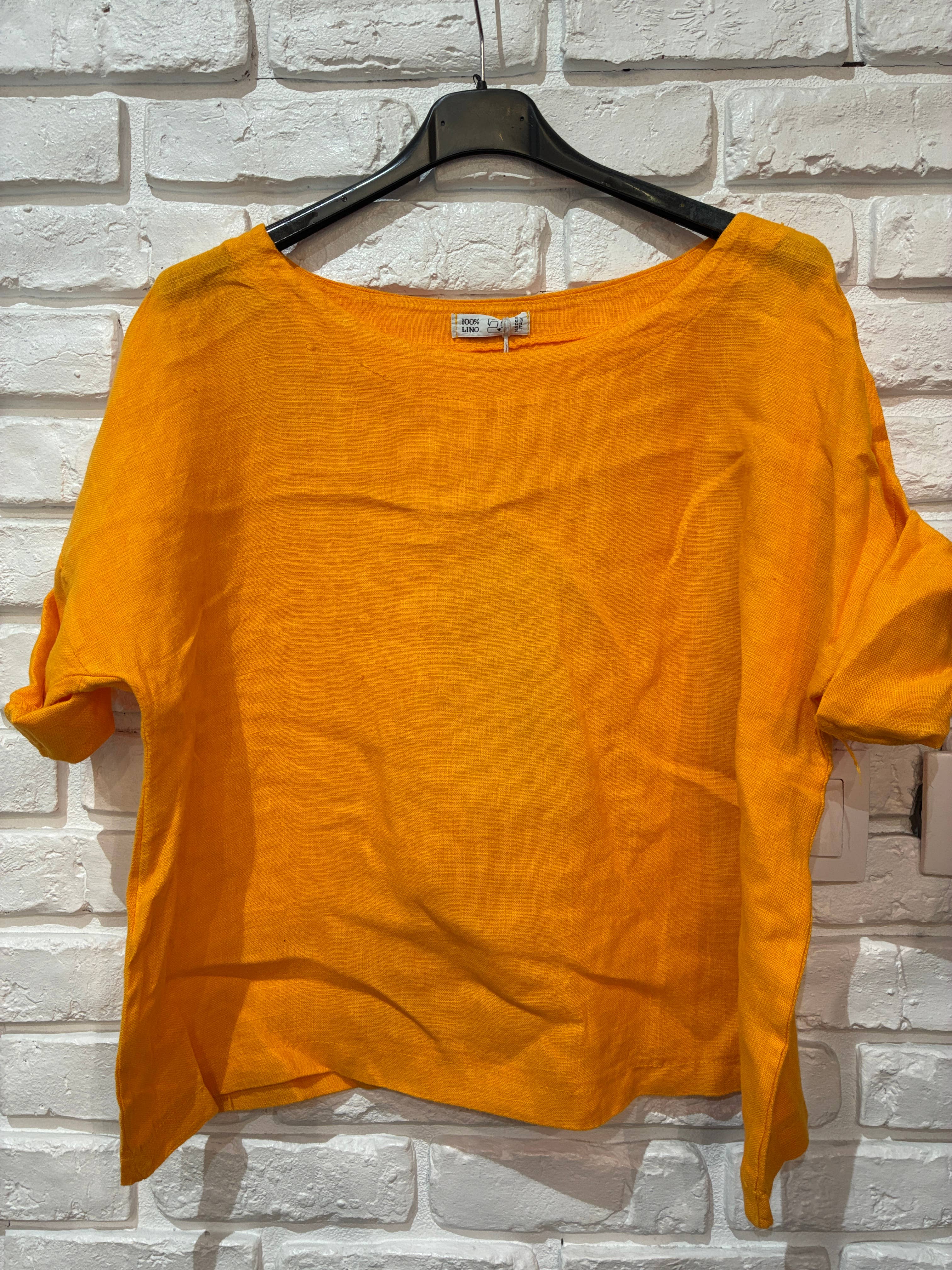 la maison des fibres naturelles - Wholesale Blouse - Women's - Round neck linen top 659005 100% linen42