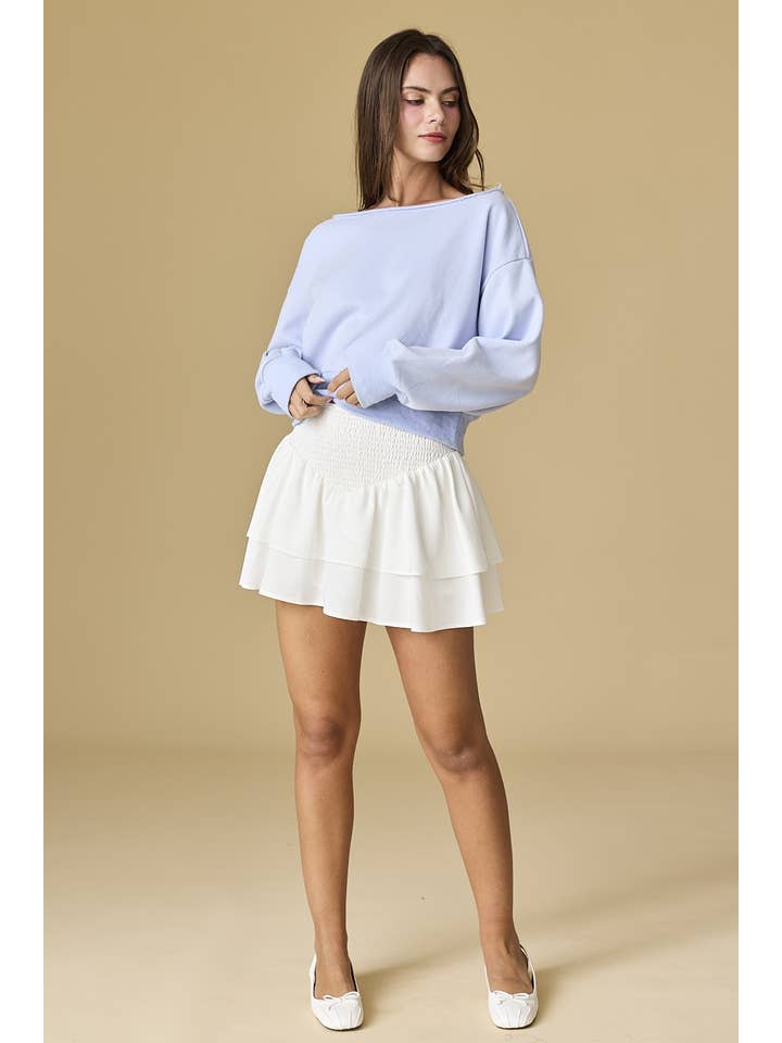 Papermoon - Wholesale Sweatshirt - Women's - PT17835 - Alina Off Shoulder Cropped Sweatshirt