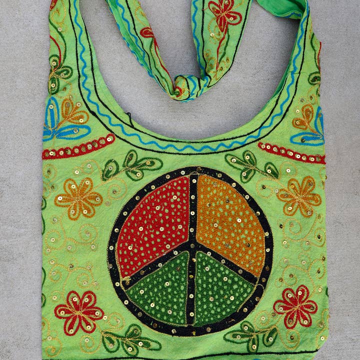 Lungta Imports - Wholesale Crossbody Bag - Women's - Peace Patch Bohemian Hippie Sling Crossbody Bag7