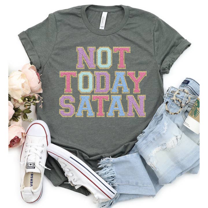 Maglietta da lavoro Not Today Satan per la vendita all'ingrosso da parte di Exclusive Thredz