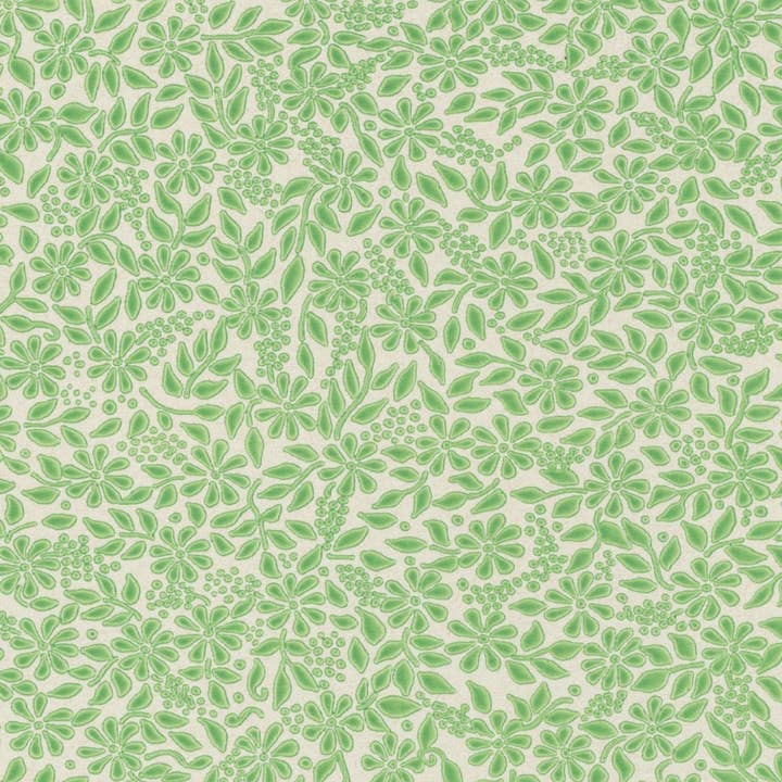 Green Floral Liberty Pattern Vintage Paper for wholesale by Yozo Studio