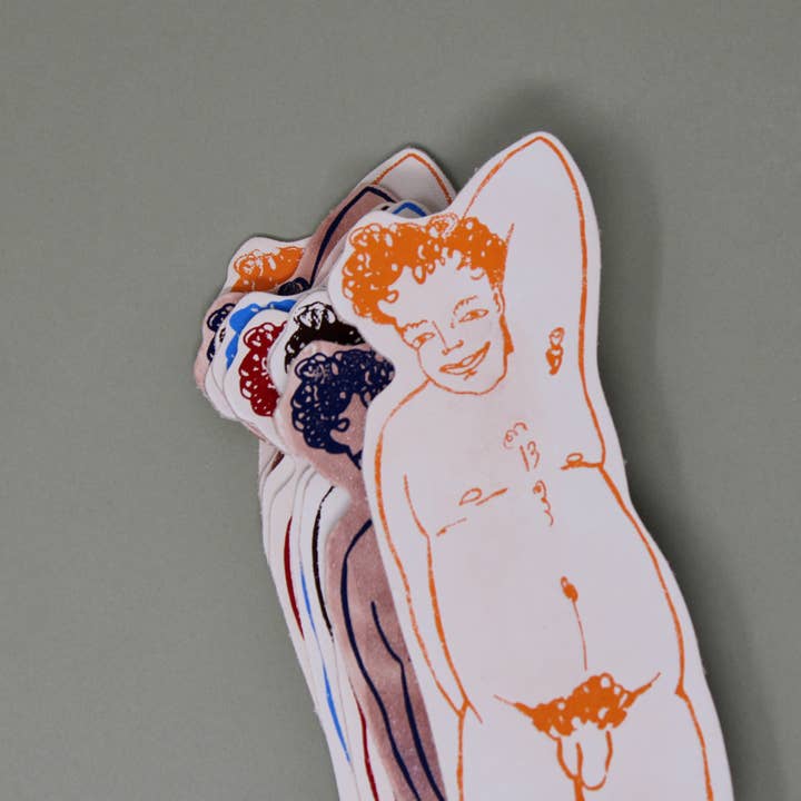 Ark Colour Design - Wholesale Bookmark - Relaxed Nude Hand Painted Leather Bookmark