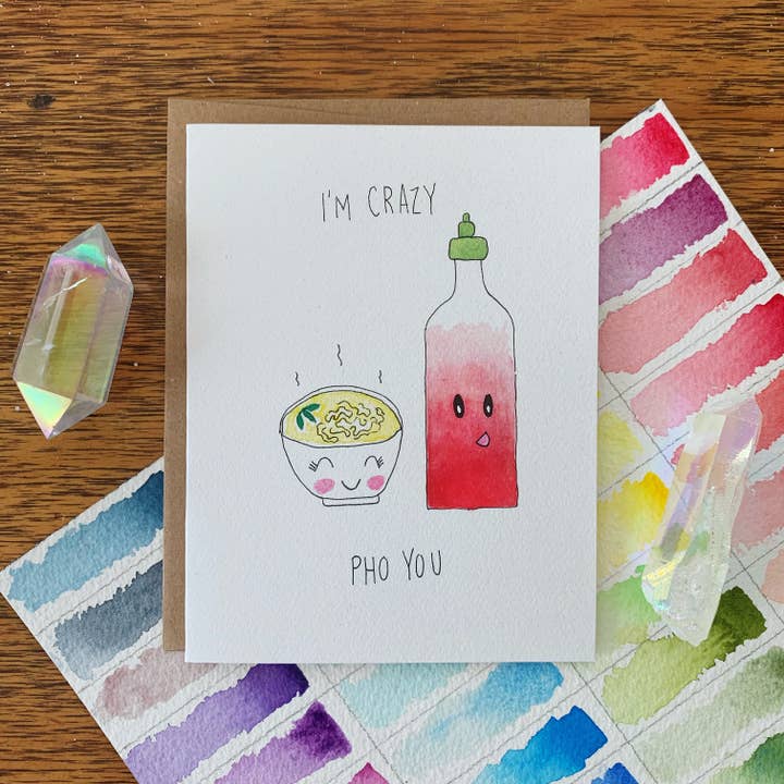 Tarjeta de felicitación Crazy Pho You para venta al por mayor de Jess Weymouth