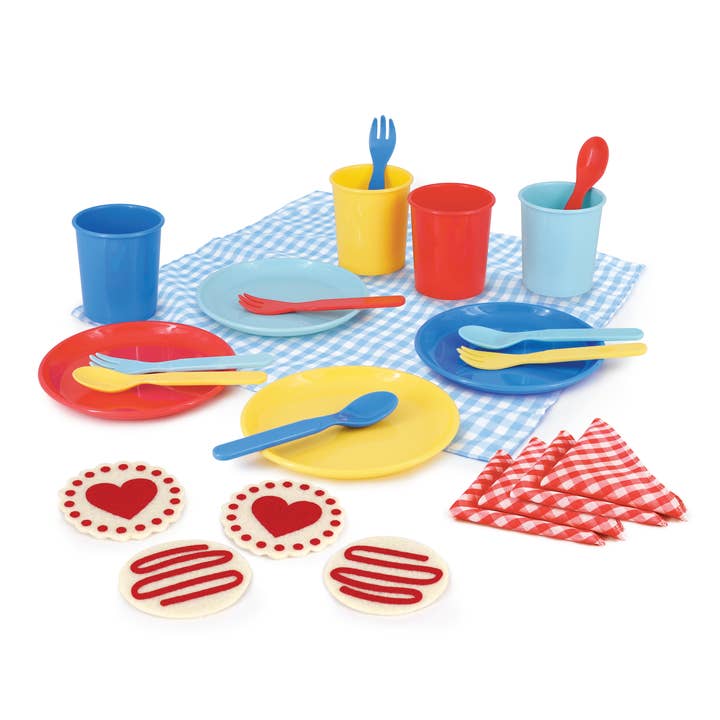 Bright Stripes - Wholesale Picnic Basket - Deluxe Picnic Set 25 Pieces in Carry Case-Primary5