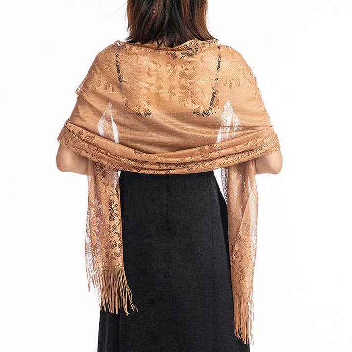 ACCITY - Wholesale Wrap - Women's - FASHIONABLE EVENING HOLLOW LACE SHAWL_CWASC10728