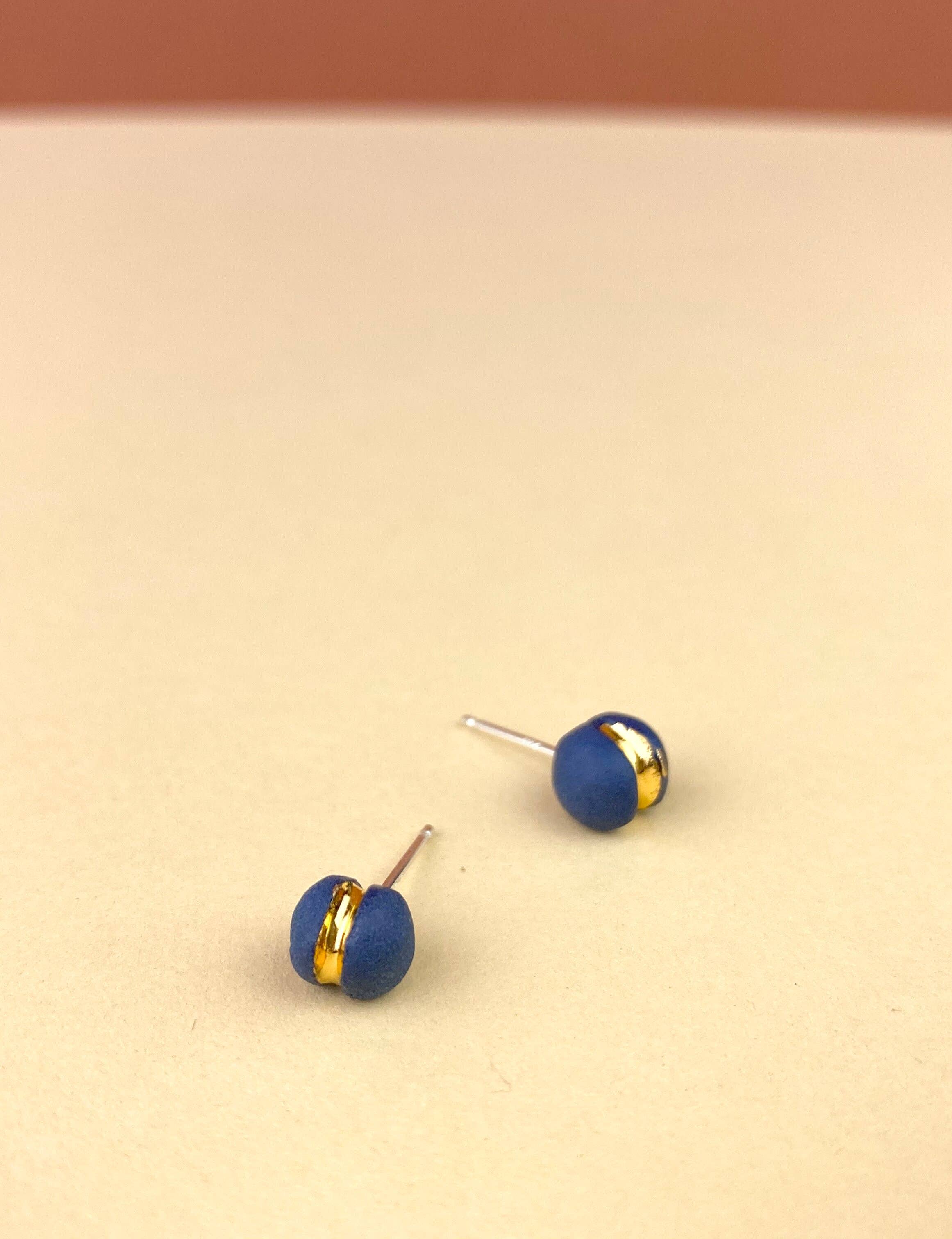 Barrow PDX – wholesale Stud/post earrings – Macaron Studs - Colorful Pigmented Porcelain with Gold11