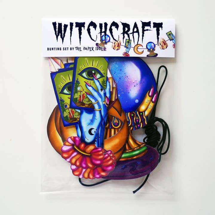 THE PAPER IDOLL - Wholesale Bunting/Garland - Witchyvibe garland, Witchcraft party mystic decor, Halloween1