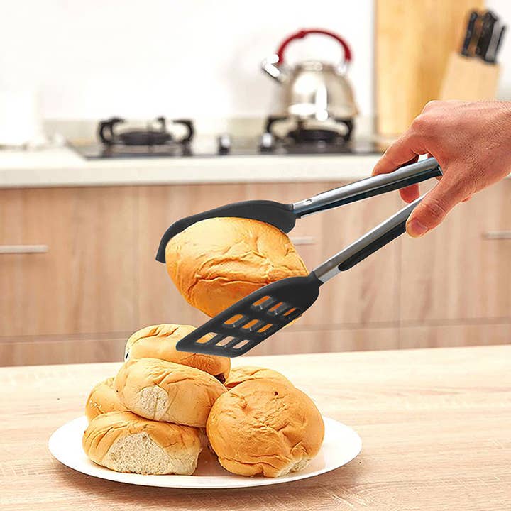 Fox Run Brands - Wholesale Kitchen Tong - Fox Run Black Nylon Waffle Serving Tongs, 8"3