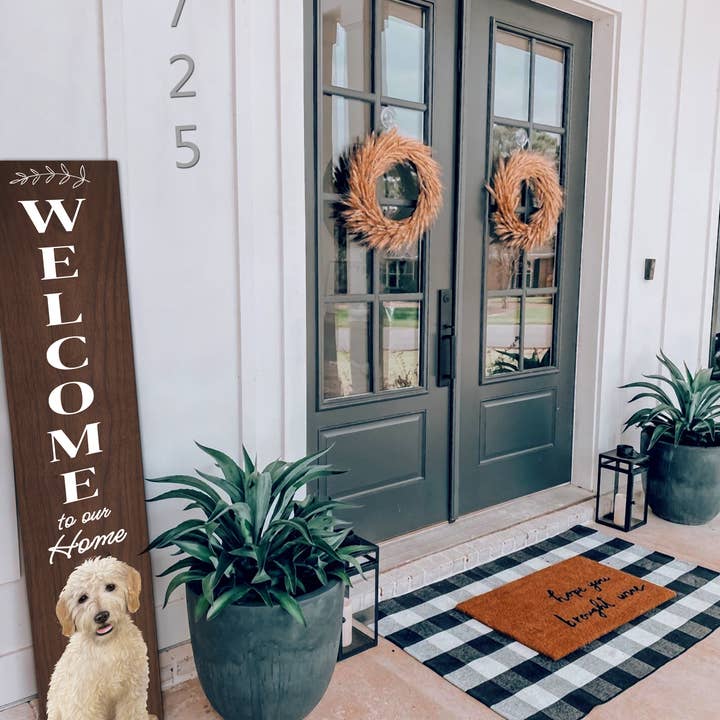 E&S Pets – Großhandel Schild für Außenbereich – Goldendoodle Willkommensschild4