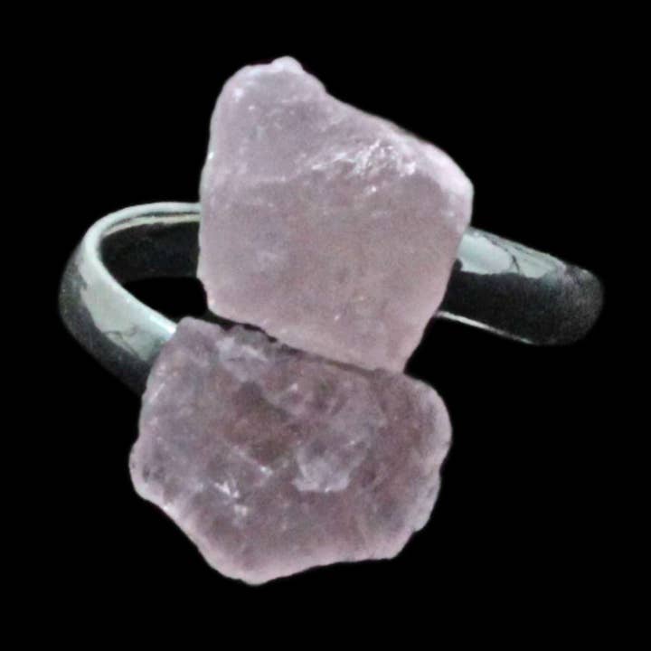 The Psychic Tree – Großhandel Cocktail-/Statement-Ring – Rosenquarz Kristall Verstellbarer Ring