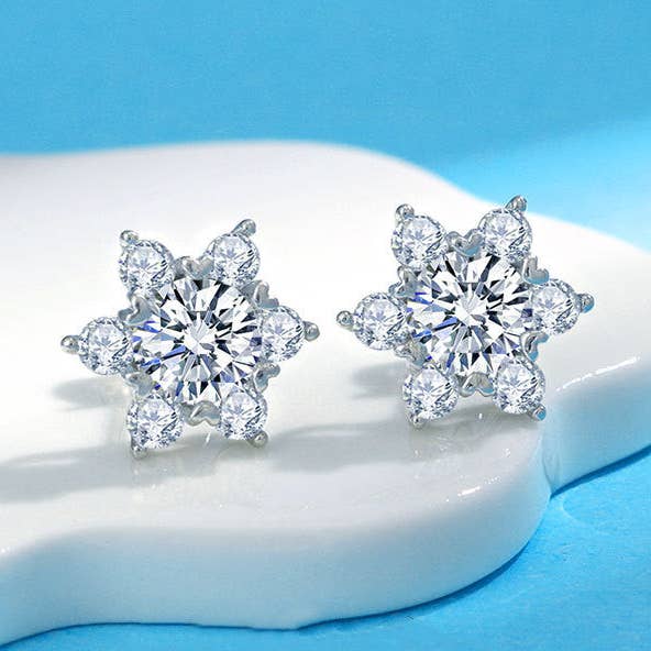 Brinco de Moissanite Estrela de David em Prata de Lei 925 por atacado de Perimade & Co. LLC