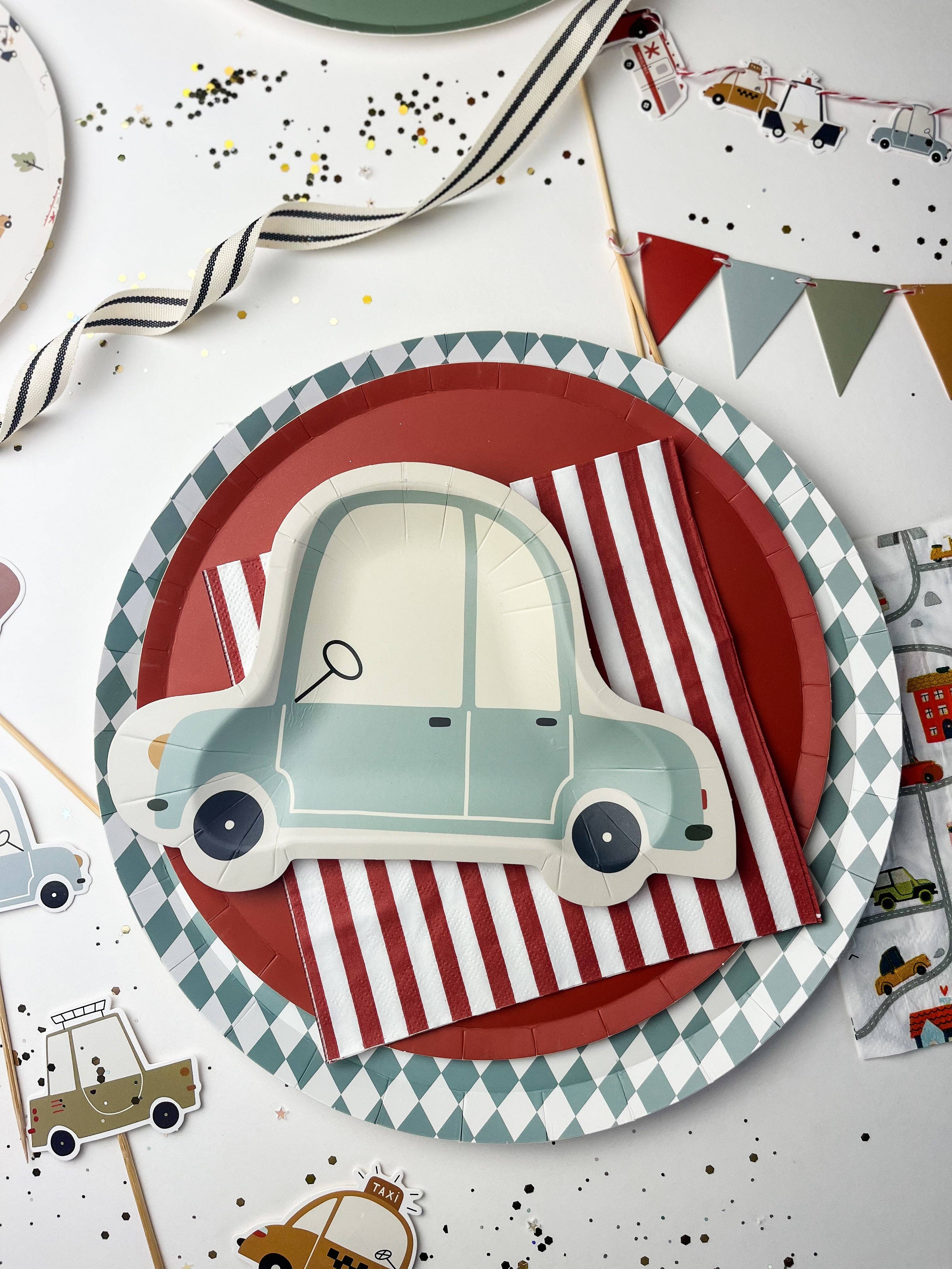 Josi James - Wholesale Disposable Plate - Green Bavarian Check Plate, XL2