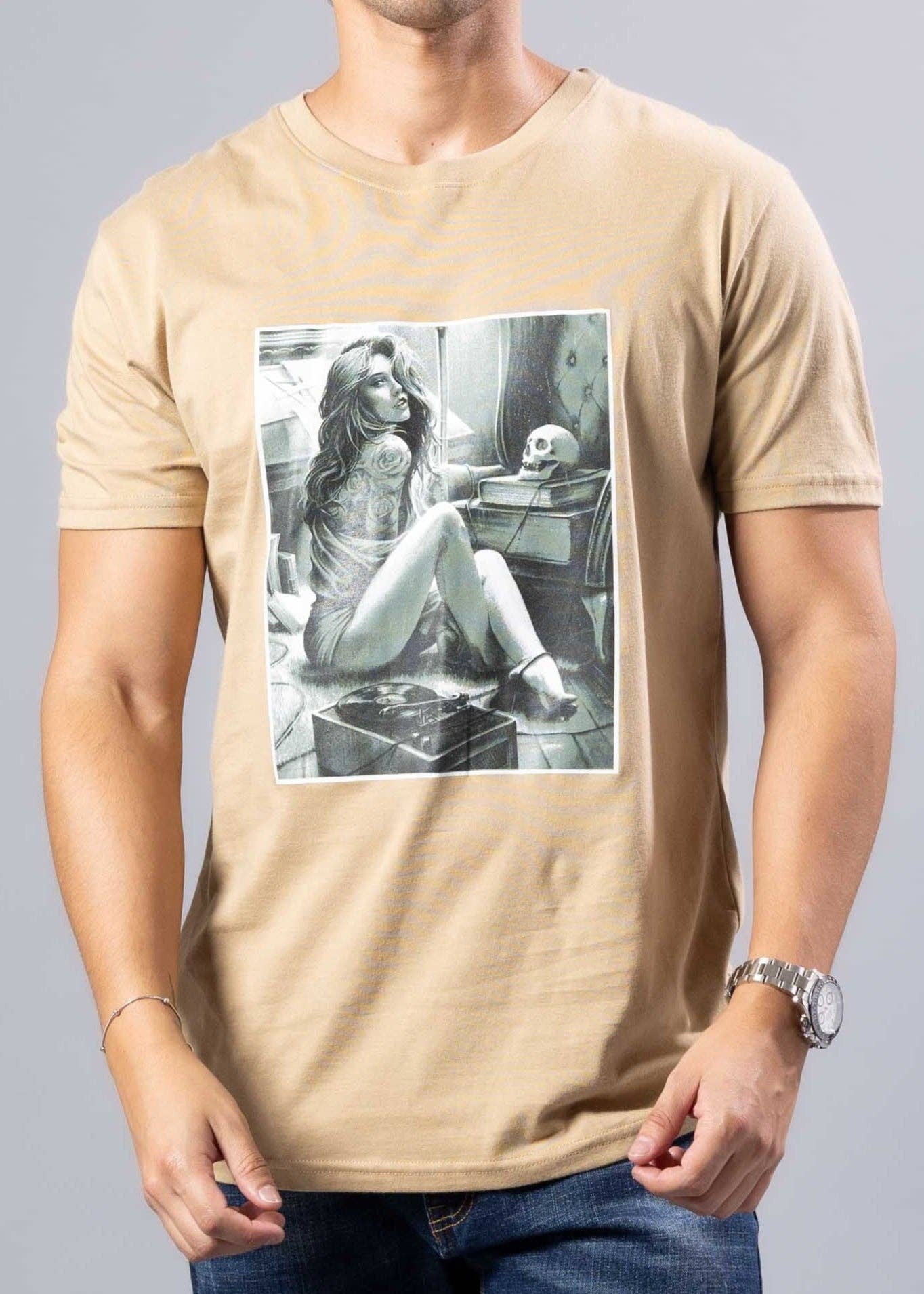 241116 - Khaki Tatto Girl T-Shirt for wholesale on Faire0