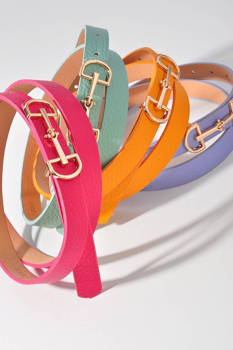 anbfashion - Venta al por mayor Cinturón - Mujer - Cinturón estrecho con hebilla LUX D Ring Horse Bit12