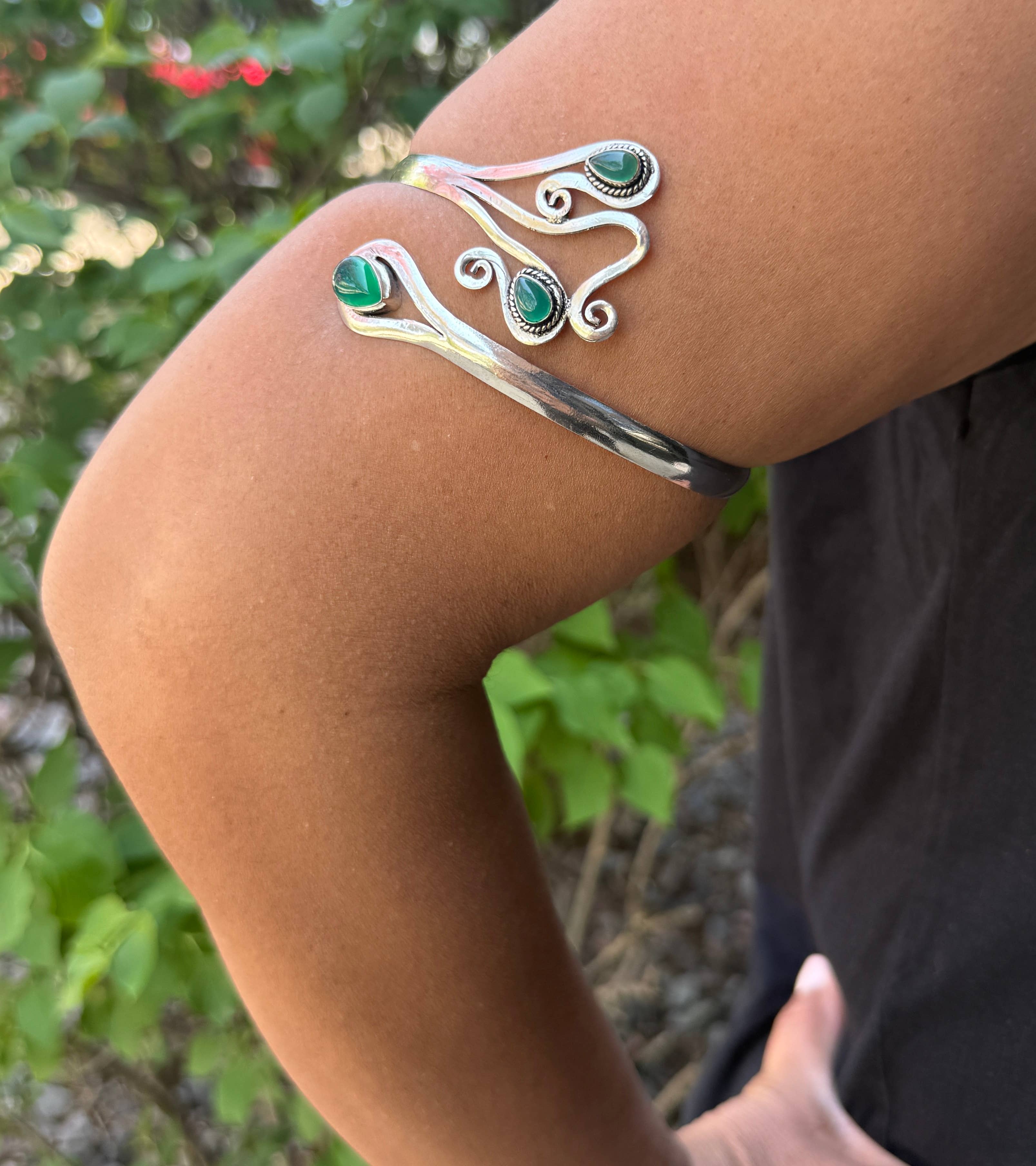Lungta Imports - Wholesale Cuff Bracelet - Handcrafted Arm Cuff Bracelet Armlet Armband With Stones 19