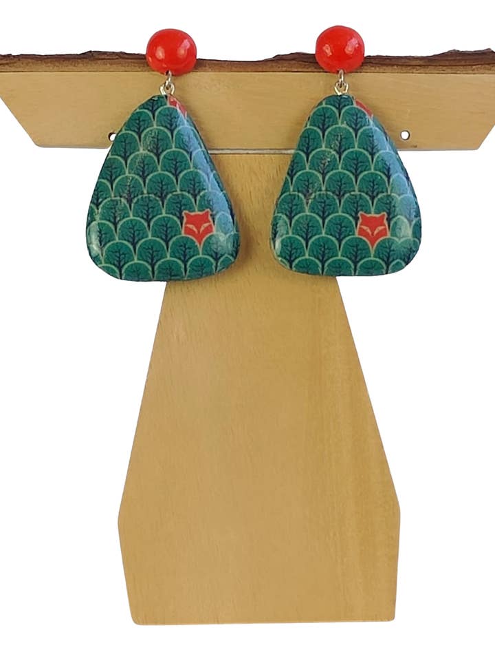 Triangular fox earring for wholesale by NOA ECCO