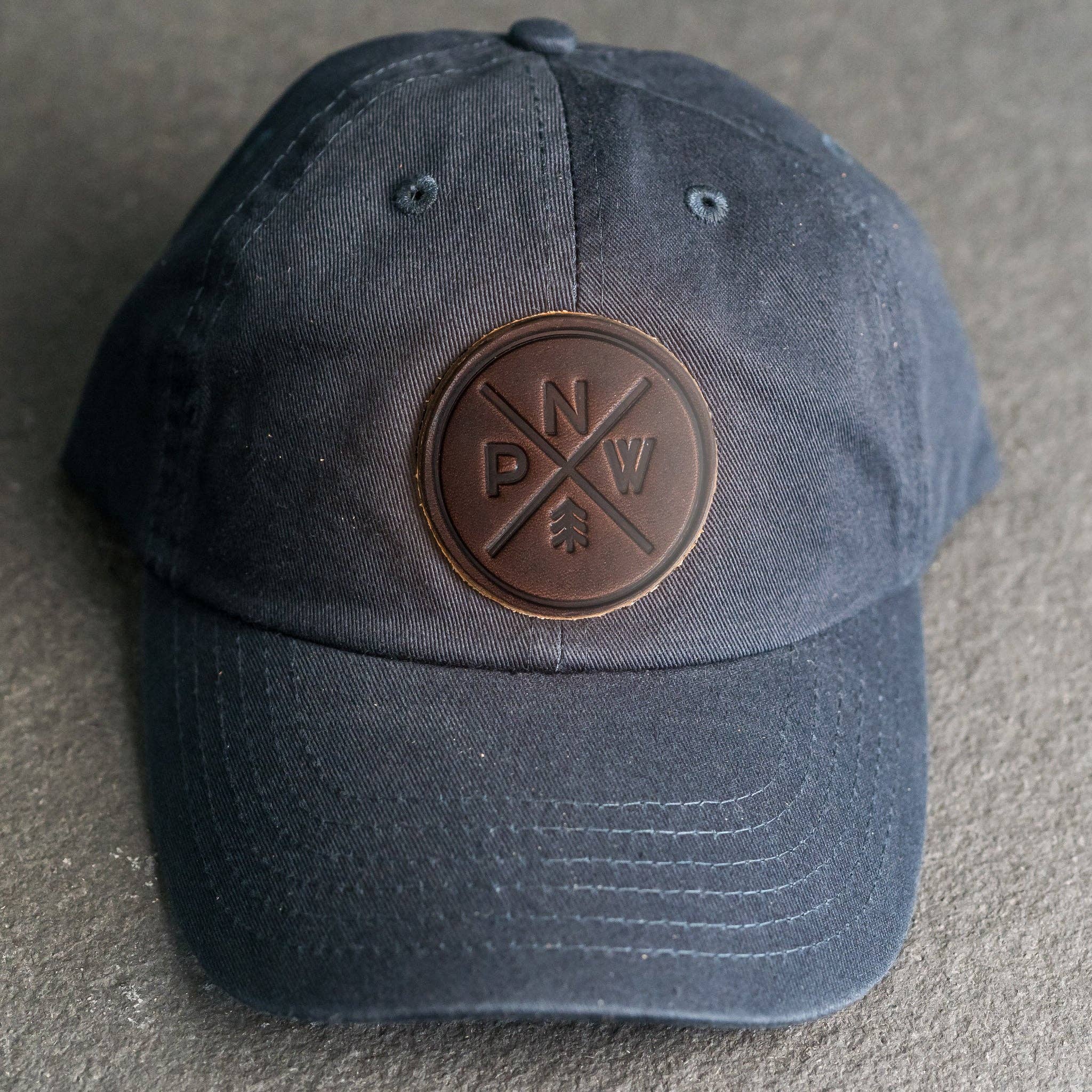 Ox & Pine - Wholesale Trucker Hat - Unisex - Leather Patch Unstructured Style Hat - PNW Stamp8