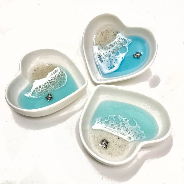 Jade Canyon - Wholesale Jewelry Dish - Sea Turtle Ocean Beach Heart Dish2
