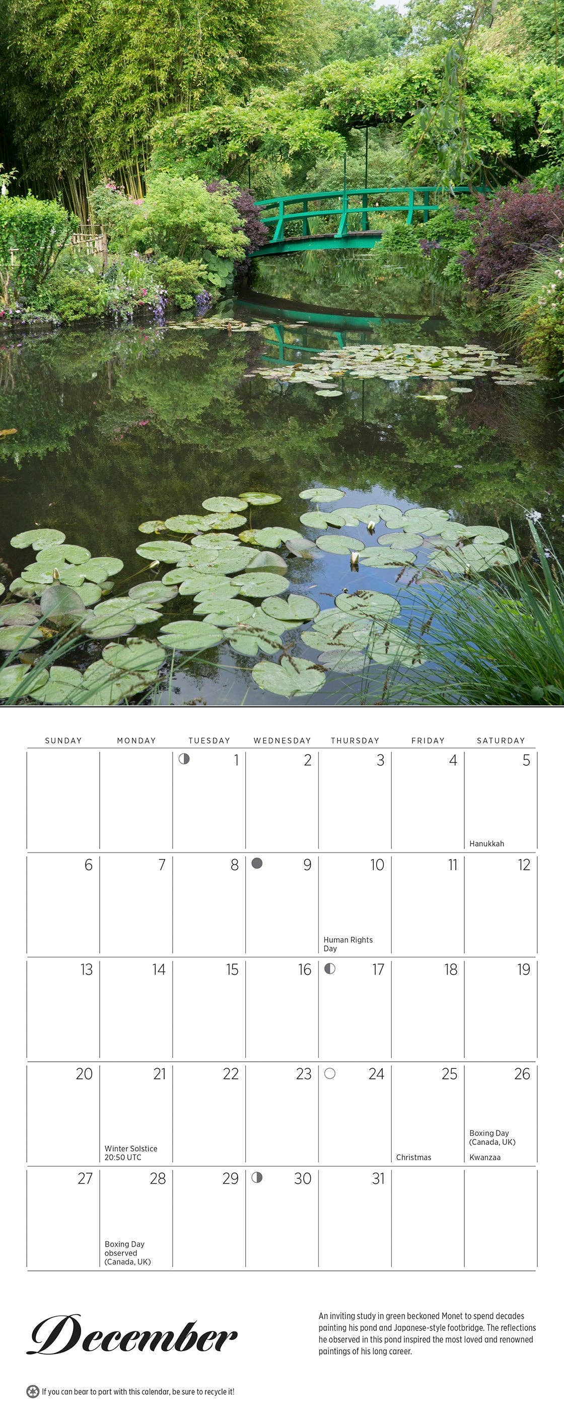 Pomegranate – wholesale Calendar – Monet’s Passion: The Gardens at Giverny 2026 Mini Wall Calendar6
