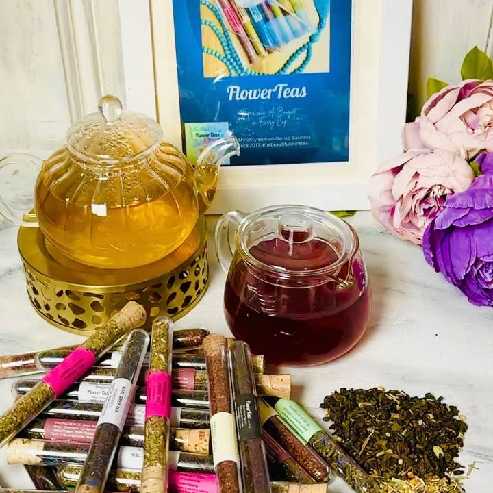 FlowerTeas - Wholesale Retailer Display - Food & Drink - Free Display Rack with Assorted Loose Leaf Tea in Test Tubes3