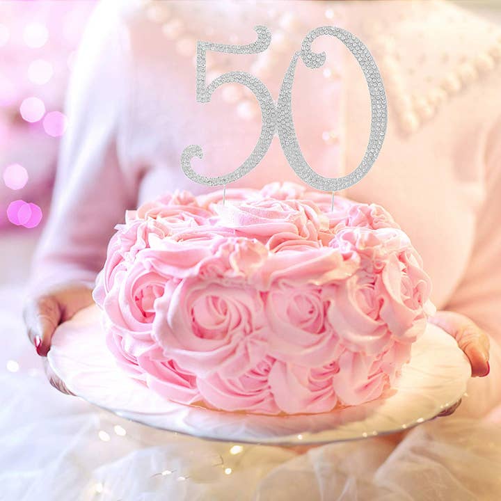 Ella Celebration - Wholesale Cake/Cupcake Topper - 50 Cake Topper - Silver