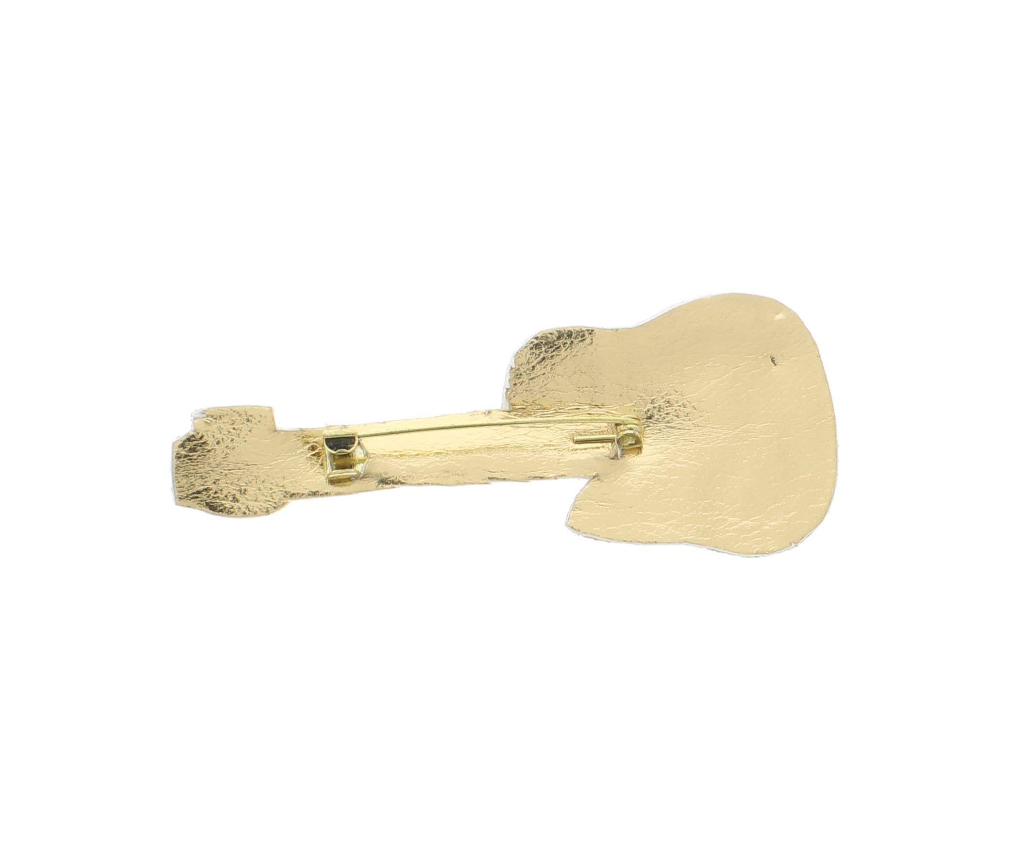 HHH Designs - Wholesale Brooch - Embroidered Guitar brooch, Peach or Rose Gold, each2